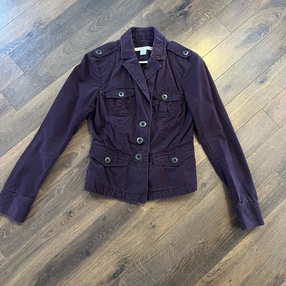LOFT Jackets & Blazers - LOFT Deep Purple Utility Jacket